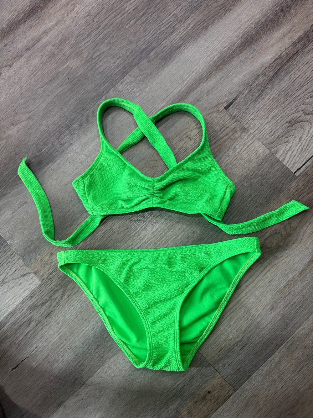 Lime green neon bikini like new!